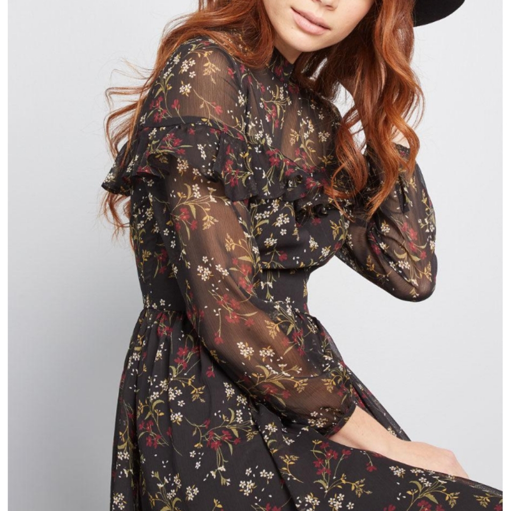 Women's BB Dakota Floral Ruffle Midi Maxi Dress Size 4 / Small NWOT